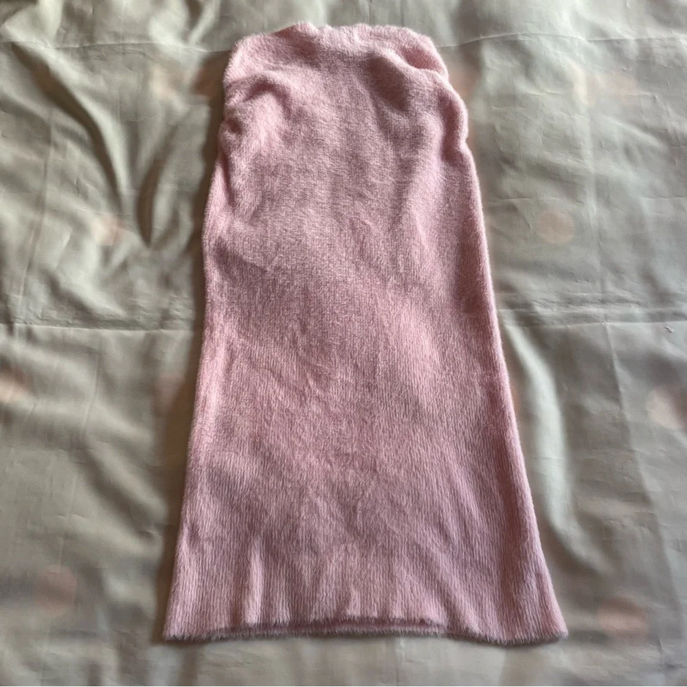 Danielle Guizio- Sweet Rib Knit Baby Pink Soft Midi Skirt Size Large
